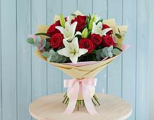 Букет цветов из:  Лилии и Розы #REPLACE_PRED# Чемодурово