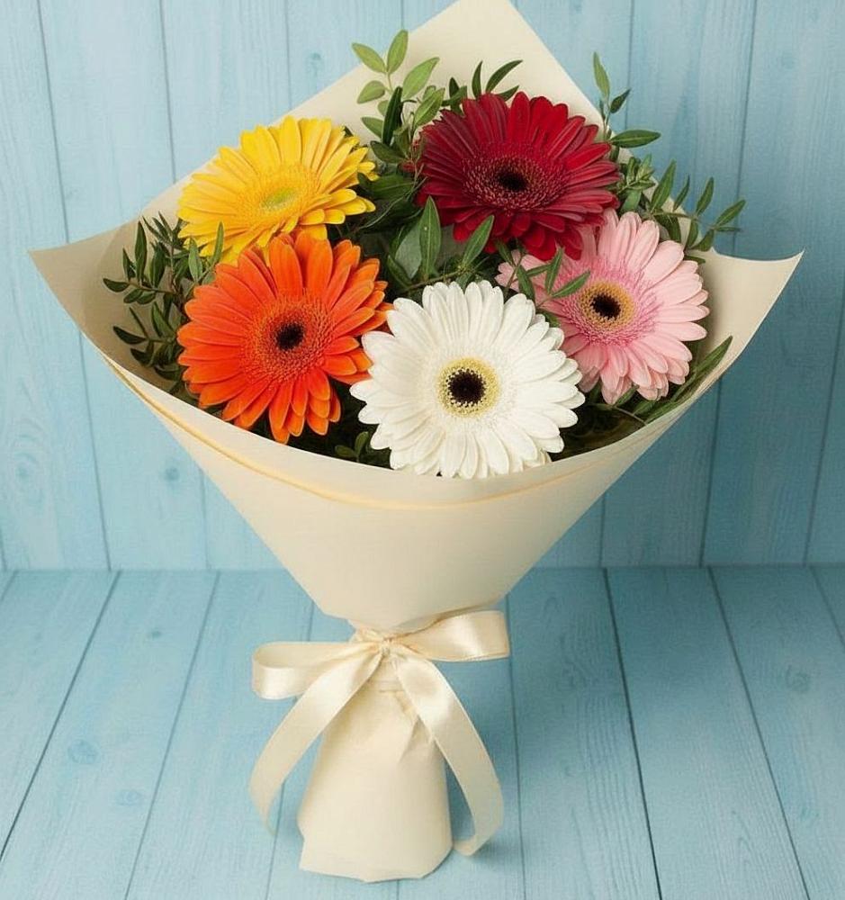 Букет цветов из: Герберы в Чемодурово