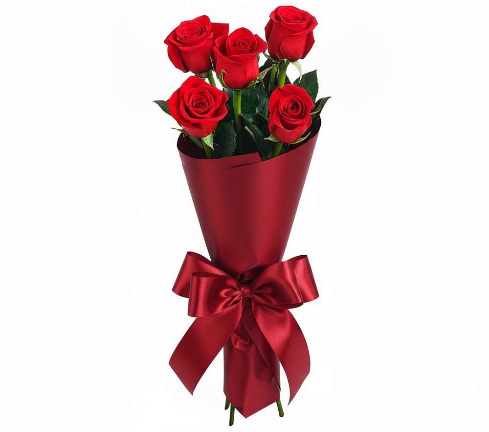 Букет 5 Красных роз Эдлесс Лав в Чемодурово