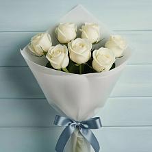 Букет 7 Белых роз Эдлесс Лав в Чемодурово