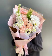 Букет цветов из:  Хризантемы и Розы в Чемодурово