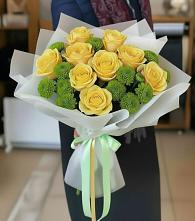 Букет цветов из:  Хризантемы и Розы в Чемодурово