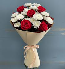 Букет цветов из:  Розы и Хризантемы в Чемодурово