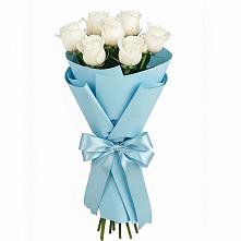 Букет 7 белых роз Проуд в Чемодурово