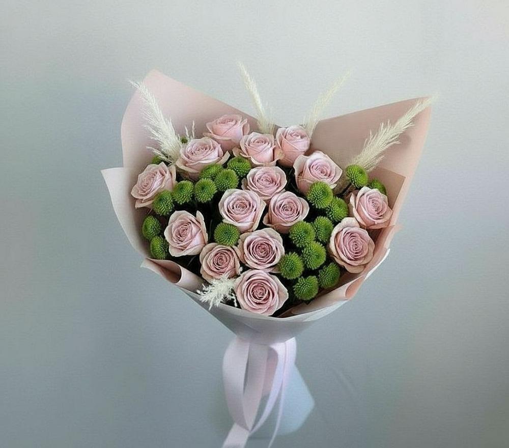 Букет цветов из: Розы и Хризантемы в Чемодурово