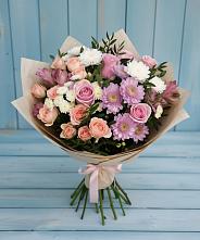 Букет цветов из:  Хризантемы, Розы и Альстромерии #REPLACE_PRED# Чемодурово