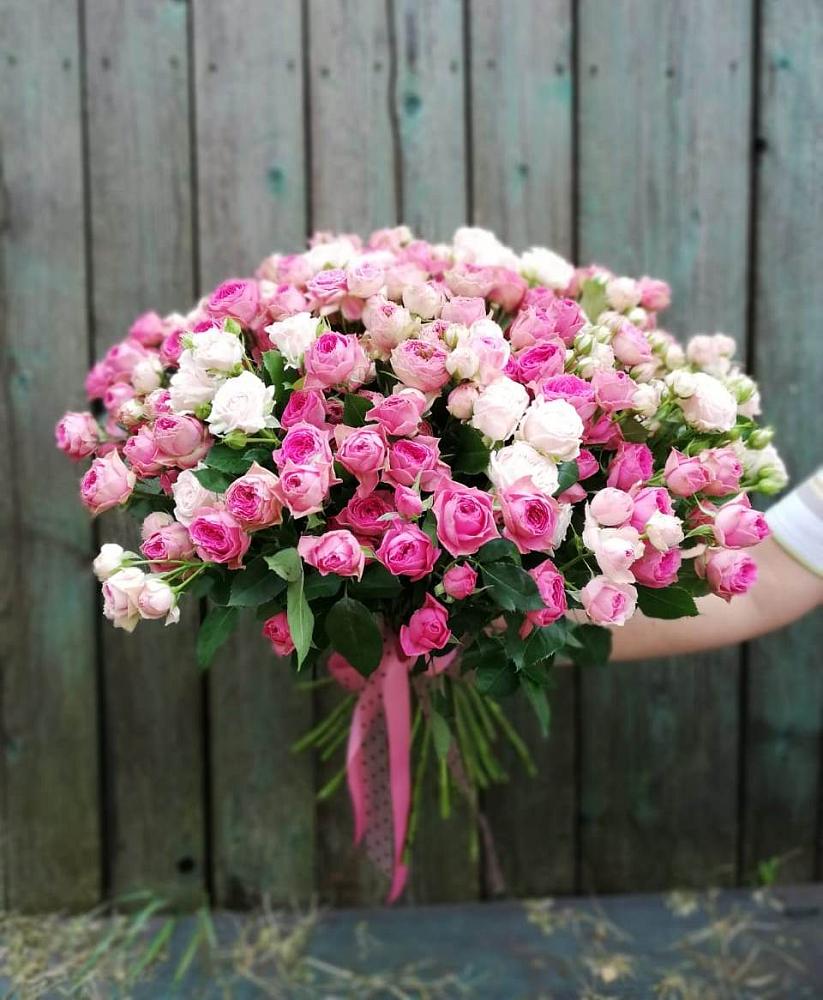 Букет Розовые кустовые розы Натали и Лав Лидия в Чемодурово