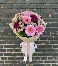 Букет цветов из:  Герберы и Хризантемы в Чемодурово