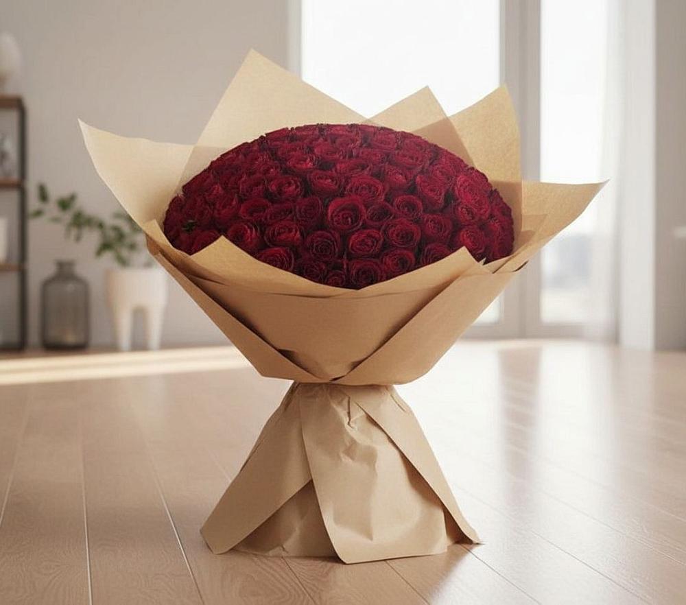 Букет 101 Красная роза в Чемодурово