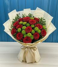 Букет цветов из:  Розы и Хризантемы в Чемодурово