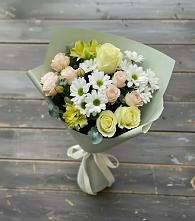 Букет цветов из:  Альстромерии, Розы и Хризантемы в Чемодурово