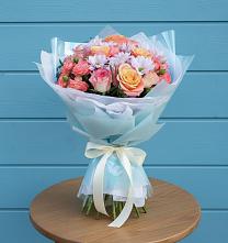 Букет цветов из:  Хризантемы и Розы в Чемодурово